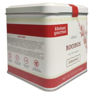 Khoisan Gourmet - Tea Tin Organic Rooibos 40x Teabags 100g - Image 3