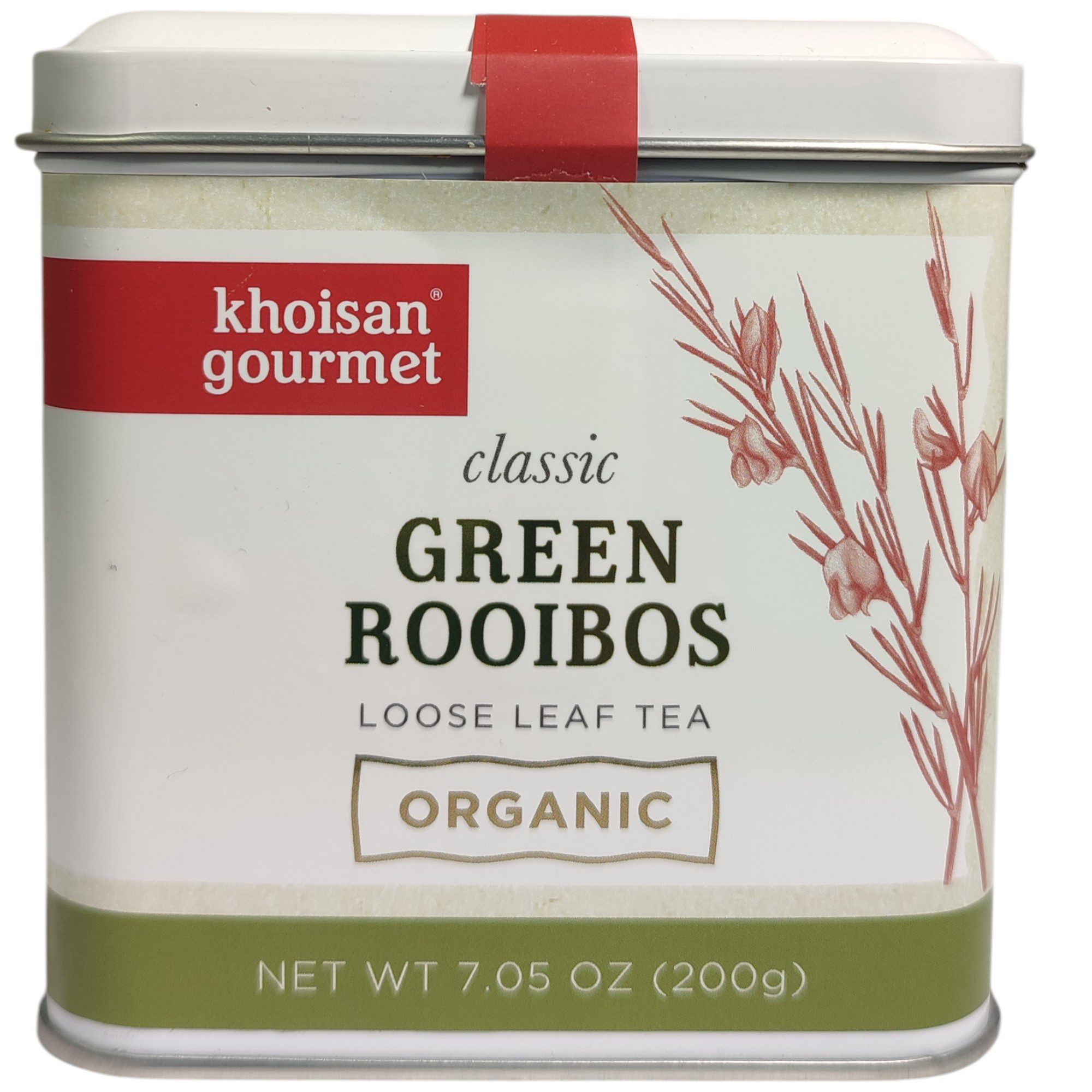Khoisan Gourmet - Organic Tea Tin Green Rooibos Loose Leaf 200g