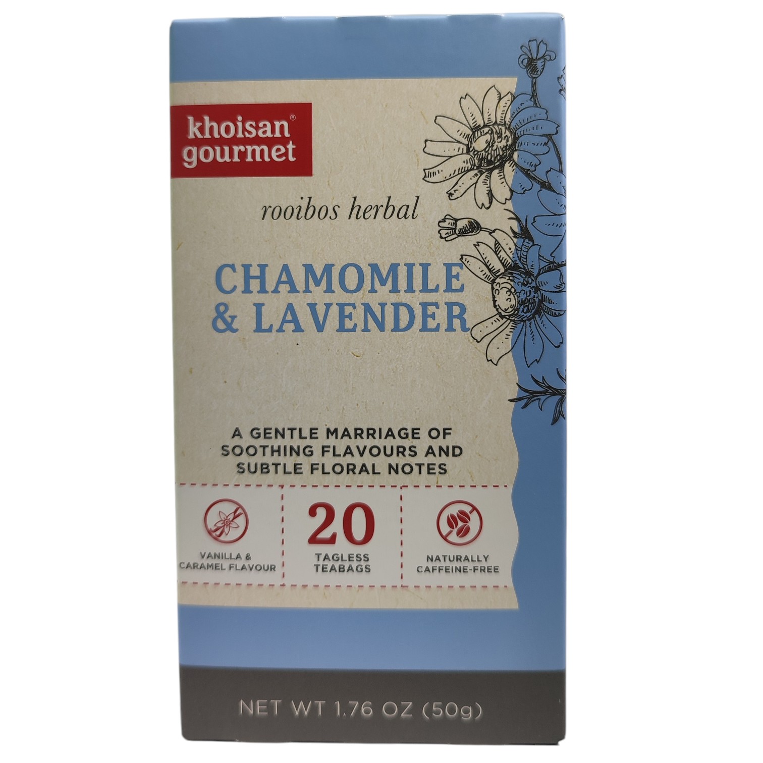 Khoisan Gourmet - Rooibos Chamomile & Lavender Tea 50g (20x 2.5g)