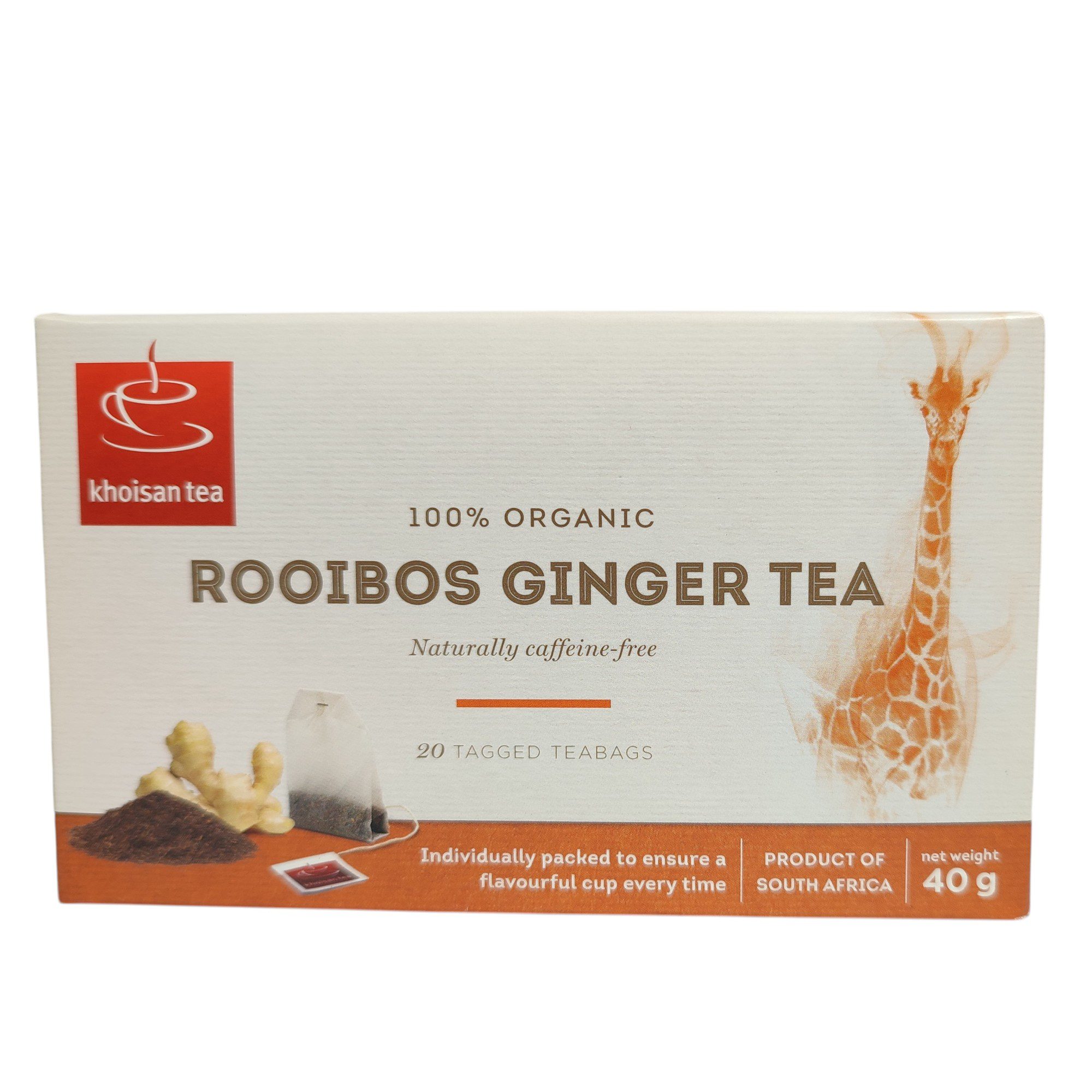 Khoisan Gourmet - 100% Organic Rooibos Ginger Tea 40g
