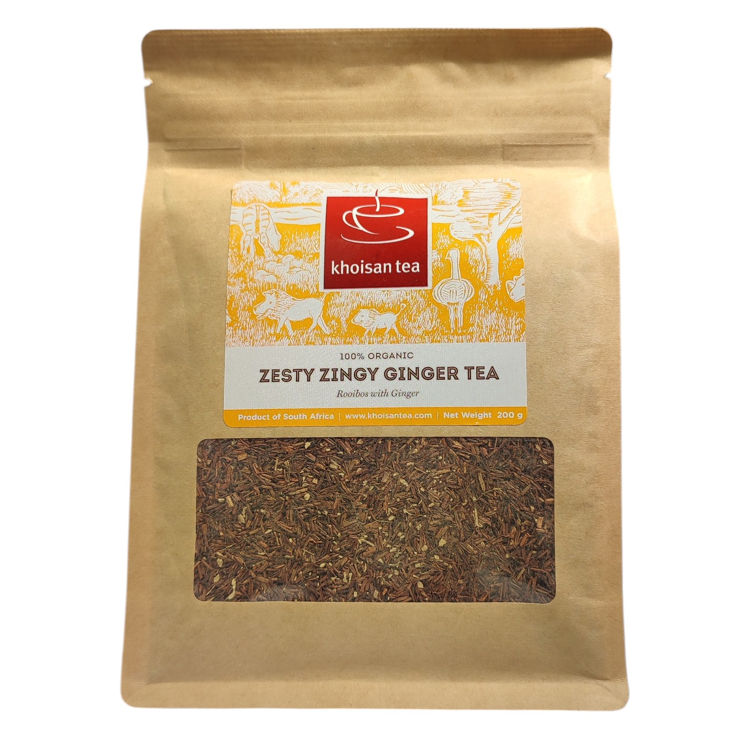 Khoisan Gourmet - 200g Organic Rooibos & Ginger ( Zesty Ginger)