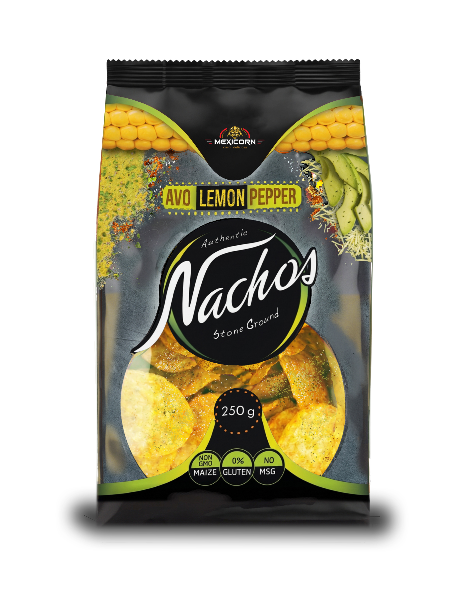 MEXICORN Nachos - Avo Lemon & Black Pepper - 9x 250g